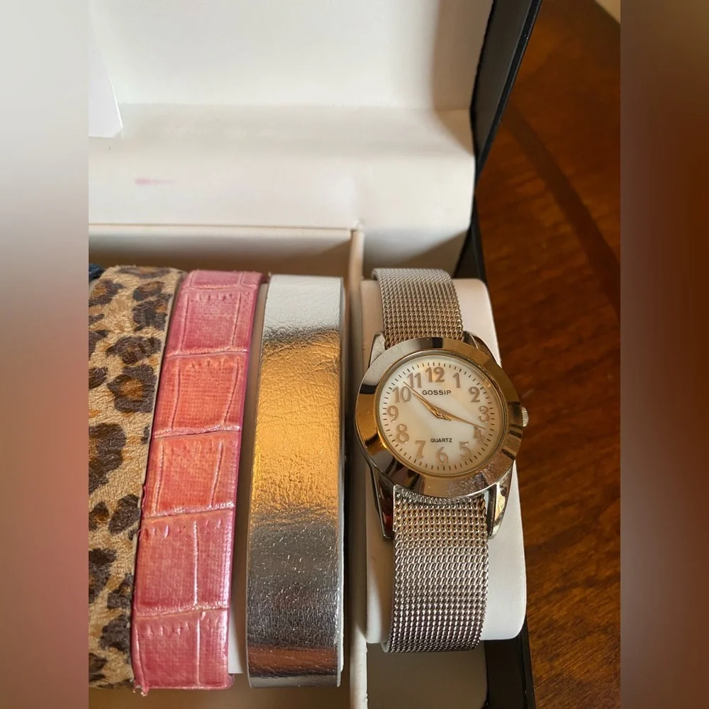 Gossip Interchangeable Watch Set 12 Bands 3 Watch Heads Gift Box Vintage